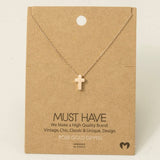 Dainty Mini Cross Pendant Necklace: G