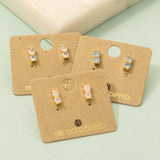 Gold Dipped Double Cz Link Stud Earrings: PK