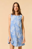 ILD6152 SLEEVELESS EMBROIDERY MINI DRESS: Blue / S