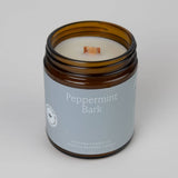 Peppermint Bark Essential Oil Beeswax Jar Candle: Non-Toxic