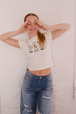 Oyster Party Graphic Baby Tee: White / XL