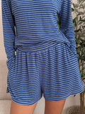Striped Soft Button  Loungewear Shorts: Small / Shorts