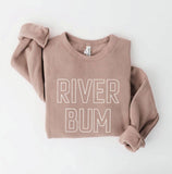 RIVER BUM  Graphic Sweatshirt: VINTAGE WHITE LONG SLEEVE / L