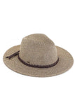 C.C Straw Panama Hat with Tied Ribbon: Multi Brown