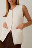 BUTTON DOWN KNIT VEST: H GREY / S