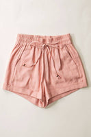 Linen Type Waistband Shorts - String Tie: BLUE STONE / S-2/M-2/L-2