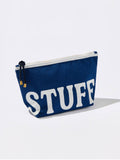 "STUFF" ZIP POUCH,NAVY