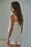 L9559T1 | Woven Cotton Embroidered Sleeveless Top: Natural / L