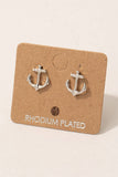 Gold Dipped Studded Anchor Stud Earrings: G