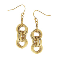 Gold Double Link Earrings